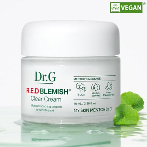 SUDIVA - Dr.G RED-BLEMISH CLEAR CREAM 70ml – Solução Hidratante para Pele com Vermelhidão