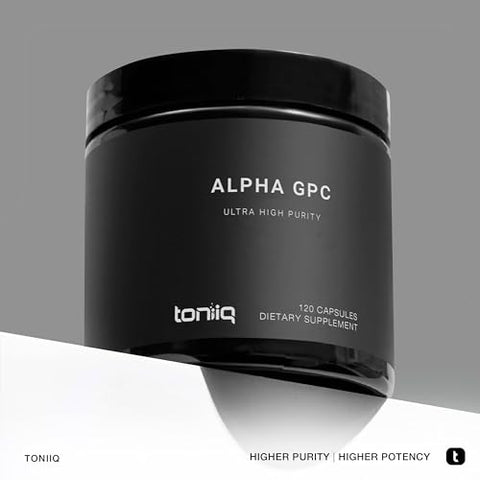 Alpha GPC Capsules Ultra Pura – Fórmula Concentrada de 600mg – Nootrópico Altamente Purificado e Bioacessível – 120 Cápsulas - Toniiq