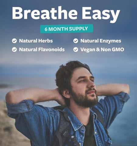Healths Harmony - Suplemento de Suporte Respiratório (6 Meses de Fornecimento) Limpeza Profunda dos Pulmões para Brônquios – Marca em Destaque