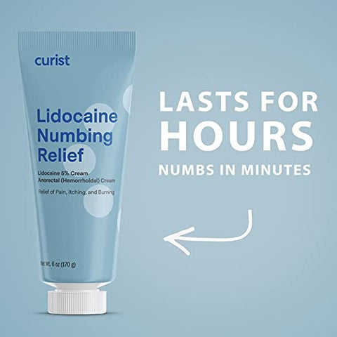 Creme Anestésico Tópico de Lidocaína 5%% – Alívio Máximo da Dor – 12 oz (Pacote com 2) Tubo XL 5%% Lidocaína – Creme Forte para Dormência Eficaz – 60g - Curist