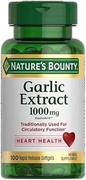 Generic - Extrato de Alho, Suplemento Herbal, 1000mg, Compatível com Nature’s Bounty, 1 frasco, 100 Softgels de Liberação Rápida