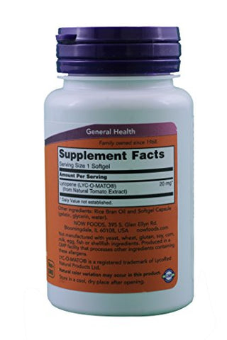 NOW Foods - Now Foods Lycopene 20 mg – 50 softgels (Pack of 2) – 40 g