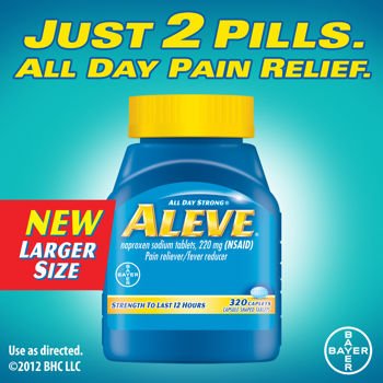 ALL DAY – Redutor de Dor/Febre Forte, Comprimidos de Naproxeno Sódico 220 mg (NSAID) – 320 Comprimidos - Aleve