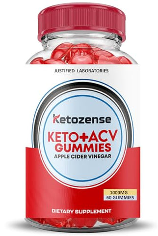 Justified Laboratories - (3 Pacotes) Gomas Ketozense Keto ACV Fórmula Avançada 1000MG Ketozene Gomas Keto Vinagre de Maçã Ketozens Formuladas com Romã e Beterraba em Pó B12 Vegano Não GMO