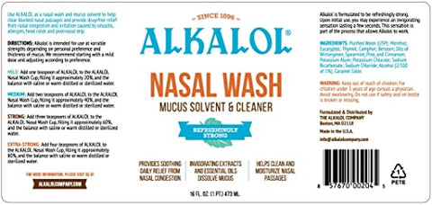 Solução Original para Lavagem Nasal, 3 Unidades – 473 ml, 473 ml (pacote com 3) - Alkalol