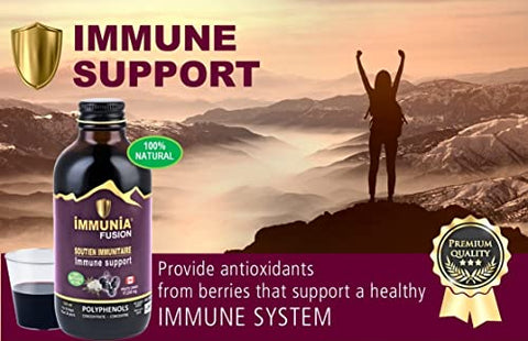 Fusion – Reforço Imunológico Poderoso com Sabugueiro, Flor de Sabugueiro e Frutas Ricas em Antioxidantes. Concentrado em Polifenóis. Feito com Ingredientes Canadenses - Immunia