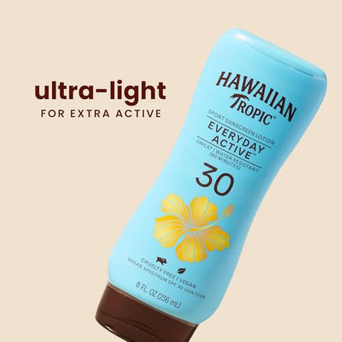 Protetor Solar Hawaiian Tropic Everyday Active FPS 30, Pack Duplo 240ml | Protetor Solar FPS 30, Bloqueador Solar, Sem Oxybenzone, Amplo Espectro, Pack Protetor Solar