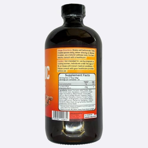 Herb To Body - Bitters Líquido de Cúrcuma 473ml – com Raiz de Cúrcuma e Mistura Herbal Natural