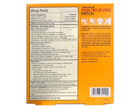 Prince Of Peace - Tiger Balm Patch Alívio da Dor, Pacotes de 5 Unidades (Embalagem com 6)