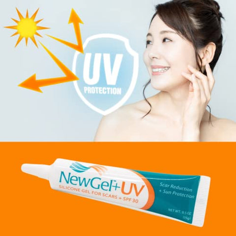 MyNewGel - NewGel UV Avançado Gel de Silicone para Cicatrizes Antigas e Novas com FPS30 Protetor Solar Mineral, Ideal para Cicatrizes Faciais Expostas ao Sol. 15g