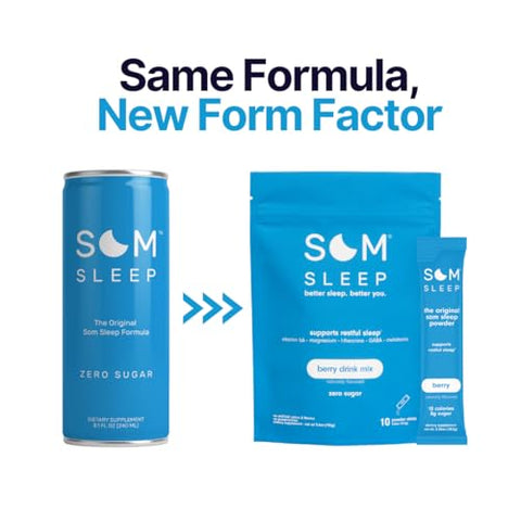 Bebida em Pó para um Sono Calmo, 3mg Melatonina, Magnésio, Vitamina B6, L-Teanina - Som Sleep