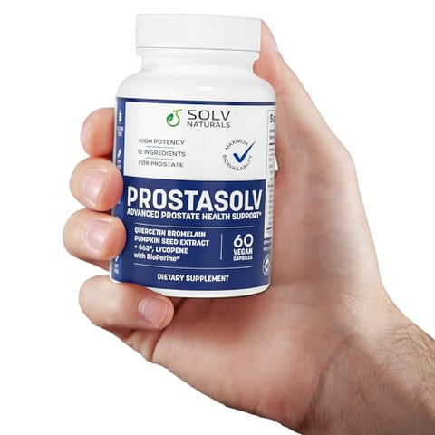 SOLV NATURALS - PROSTASOLV – Suporte para a saúde masculina – Urinário – 60 cápsulas – 100% natural