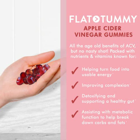 Gummies de Vinagre de Maçã, 60 Unidades – Energia, Desintoxicação e Saúde Digestiva - Flat Tummy Tea