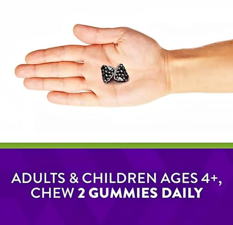 Generic - Natures Way Sambucus Elderberry Gummies com Vitamina C, Vitamina D e Zinco, Suporte Imunológico para Crianças e Adultos, 120 Gummies