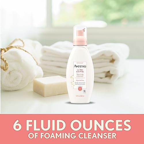 Ultra-Calming Espuma de Limpeza Facial 177ml – Limpeza Suave e Calmante - Aveeno
