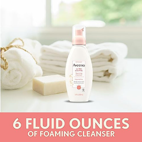 Ultra-Calming Espuma de Limpeza Facial 177ml – Limpeza Suave e Calmante - Aveeno