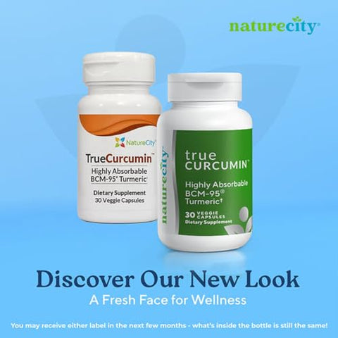NatureCity - Suplemento de Curcumina Verdadeira | Cápsulas de Curcuma 500mg | Aumento de Absorção de até 700%% (60 Dias de Fornecimento) | Suporte para Articulações