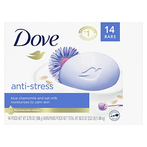 Sabonete em Barra Dove Beauty Gentle Cleanser Hidrata e Acalma a Pele – Barra de Creme Suave Anti-Stress com 1/4 de Creme Hidratante 105g 14 Unidades