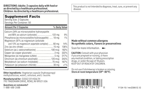 Multi-Mineral Complex Sem Ferro – Amplo Espectro | 60 cápsulas | 120g - Klaire Labs