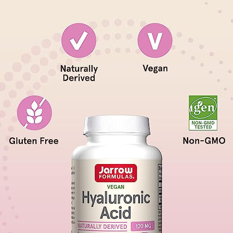 Ácido Hialurônico 120 mg, Suporte para Saúde da Pele, 120 Cápsulas Vegetarianas - Jarrow Formulas