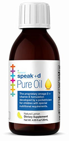 Lifetrients - Óleo de Limão Natural Speak D – 120 ml – Fórmula Pediátrica para Apoiar Crianças com Necessidades Nutricionais Especiais – Enriquecido com Ômega-3, Vitamina E, Vitamina D