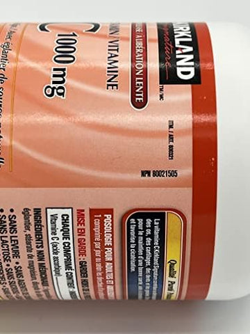 KIRKLAND - Kirkland Signature Vitamina C 1000mg, 500 Comprimidos – Melhor Marca de Vitamina C em Cápsulas