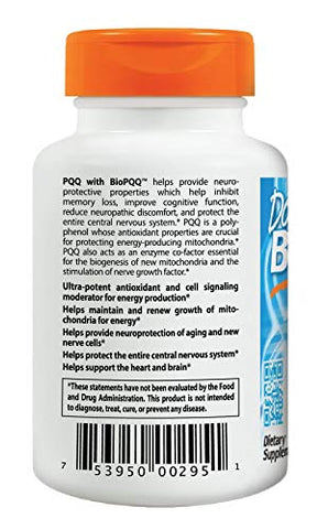 Doctor's BEST - Doctor’s Best PQQ com BioPQQ – Não-OGM, Vegano, Sem Glúten – 60 cápsulas
