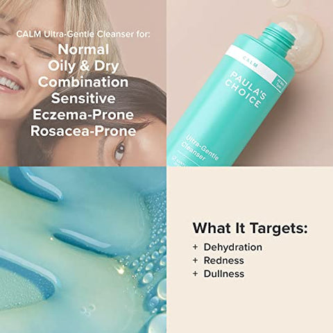 Paula's Choice - Paula’s Choice CALM Ultra-Gentle Cleanser para Pele Sensível, Acalma Vermelhidão, Limpeza Diária para Pele com Rosácea-Prone