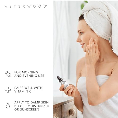ASTERWOOD - Asterwood Serum de Ácido Hialurônico Puro (237 ml/8 oz), Serum Facial Anti-Envelhecimento, Hidratante para Cuidados com a Pele do Rosto, Sem Fragrância, Combina Bem com Serum de Vitamina C