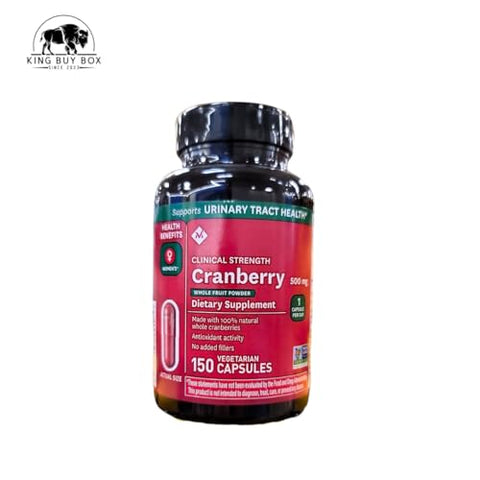 KING BUY BOX - Caixa de Comprimidos (Cor Pode Variar) Conjunto com Suplemento de Cranberry de Força Clínica, 500mg, 150 Unidades compatível com Members Mark