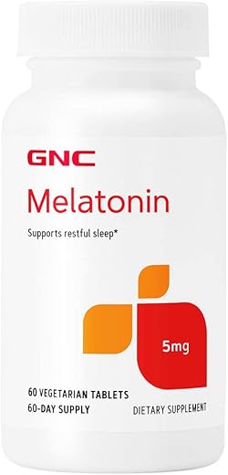 Melatonina 5mg, 60 Comprimidos, Suporte para um Sono Repousante - GNC