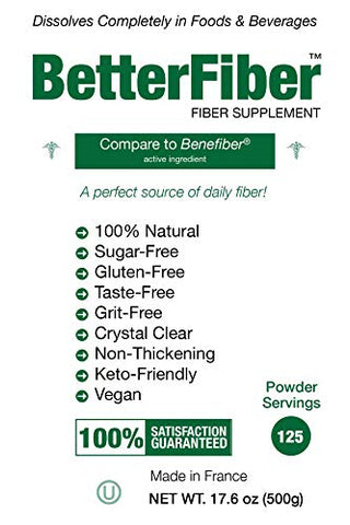 Modernist Pantry - BetterFiber – Suplemento de Fibra Prebiótica [100% Equivalente Genérico da Marca Líder] ⊘ Sem OGM Sem Glúten Vegano OU Certificado Kosher – 500g (125 Porções)