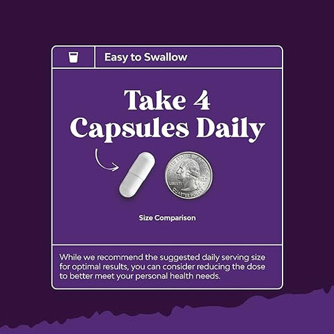 Natures Craft - Magnésio Glicinato Puro 400mg por Porção – Cápsulas Veganas de Magnésio Glicinato Quelado de Alta Absorção para Mulheres