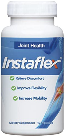 Suplemento de Suporte Articular com Estudo Clínico – Mistura de Alívio Articular de Glucosamina, MSM, Salgueiro Branco, Cúrcuma, Gengibre, Pimenta Caiena, Ácido Hialurônico – 42 Cápsulas - Instaflex
