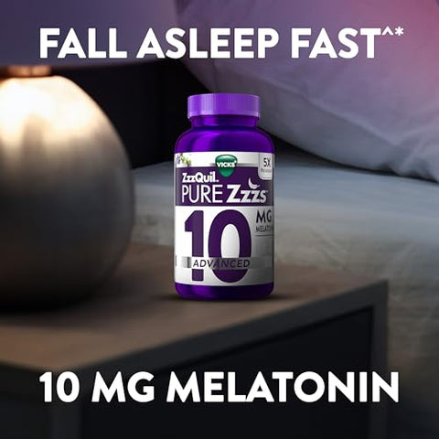 PURE Zzzs: Gomas Avançadas de Melatonina 10mg, Auxílio para Dormir, Sabor de Frutas Vermelhas, com Camomila - ZzzQuil