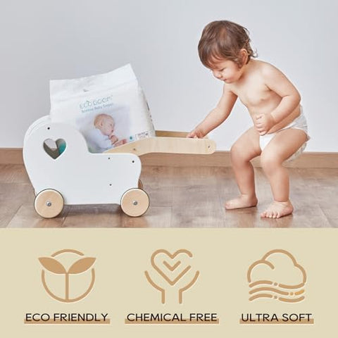 Fraldas ECO BOOM de Bambu, Descartáveis Naturais e Macias para Bebês, Tamanho 5 Adequado para 12 a 17kg (Extra Grande – 28 Unidades)