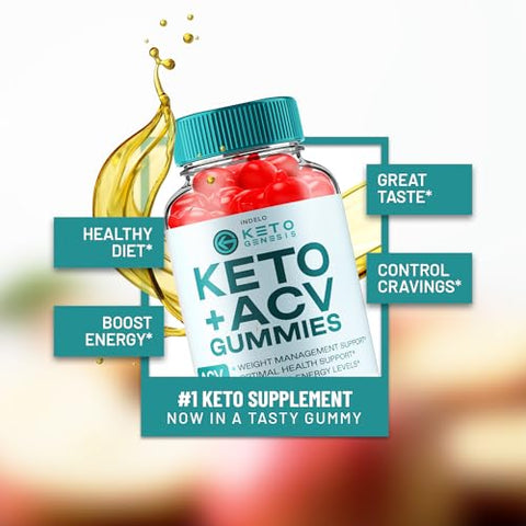 Indelo - (3 Pacotes) Gomas Keto Genesis ACV – Gomas Avançadas de Cetogênese para Gerenciamento de Peso – Gomas de Vinagre de Maçã ACV Genesis Keto – Suplemento Dietético de Gomas – Avaliações (180…)