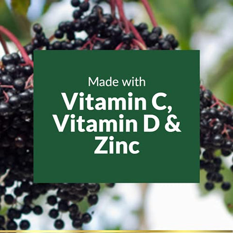 Nature's Bounty - Nature’s Bounty Gummies de Sabugueiro, Suporte à Saúde Imunológica, Vitaminas A, C, D, E e Zinco, 100 mg, 70 Gummies