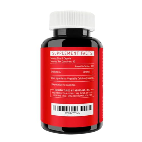 Urolithin A – Cápsulas de Suplemento de Regeneração Celular de Alta Potência para Suporte Energético, Envelhecimento Saudável, Foco e Recuperação Muscular – Fabricado nos EUA, Tome 1 Diariamente - Neurogan