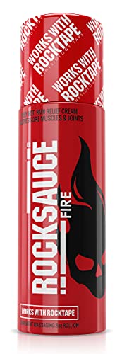 1 RockSauce Fire Alívio da Dor em Roll On Aquecido, Vermelho, 3 oz US – Marca RockTape - RockTape