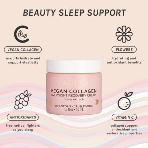 Creme Noturno de Recuperação Pacifica Vegan Collagen 50g