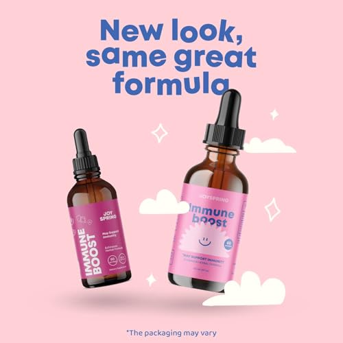JoySpring - Kids Immune Support – Vitaminas Infantis para o Sistema Imunológico – Reforço para o Sistema Imunológico – Sabugueiro, Equinácea, Casca de Laranja