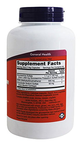 NOW Foods - Glucosamina: Benefícios para as articulações – Marca X, 60 cápsulas de 500mg