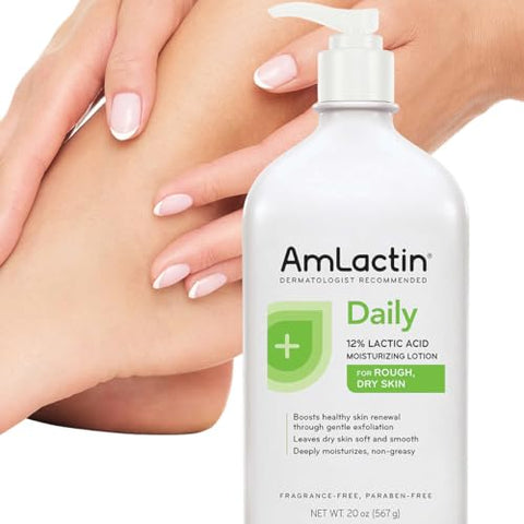 Generic - Loção Corporal AmLactin 20 oz (590 ml) – Hidratante e Esfoliante com Ácido Lático 12% para Pele Seca