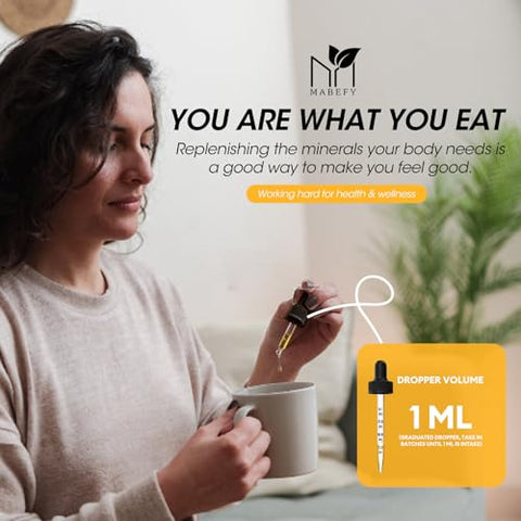 MABEFY - Suplemento Líquido de Potássio e Magnésio, Aspartato de Potássio 100mg com Complexo de Magnésio 1500mg, Cálcio, Vitamina D3, Zinco, Sem Açúcar