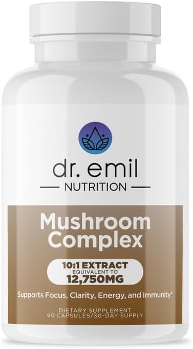 Suplemento de 10 Cogumelos para Clareza Mental e Foco – 60 Cápsulas - DR. EMIL NUTRITION