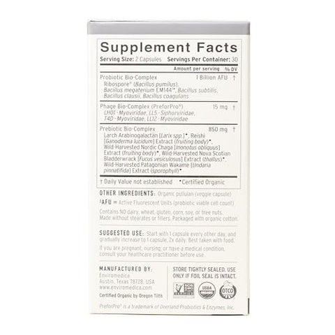 Terraflora Advanced Care – Suplemento SBO de Cuidados Avançados com Complexo Patenteado PreforPro (60ct) - Enviromedica