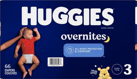 HUGGIES - Fraldas Huggies Overnites, Tamanho 3 – Absorção Noturna | 12-16 kg