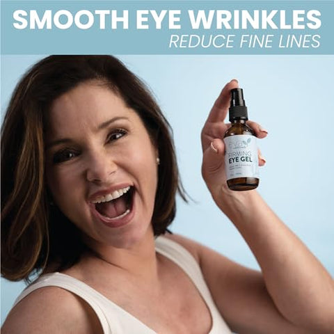Eva Naturals - Gel Hidratante Luxuoso para os Olhos – Combate Olheiras, Inchaço, Bolsas, Pés de Galinha e Rugas – Com Ácido Hialurônico