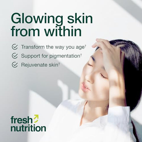 Fresh Nutrition - Cápsula de Glutationa Reduzida – DNA Verificado, Vegano, Sem OGM, Sem Glúten – Mais Forte – 100% Natural